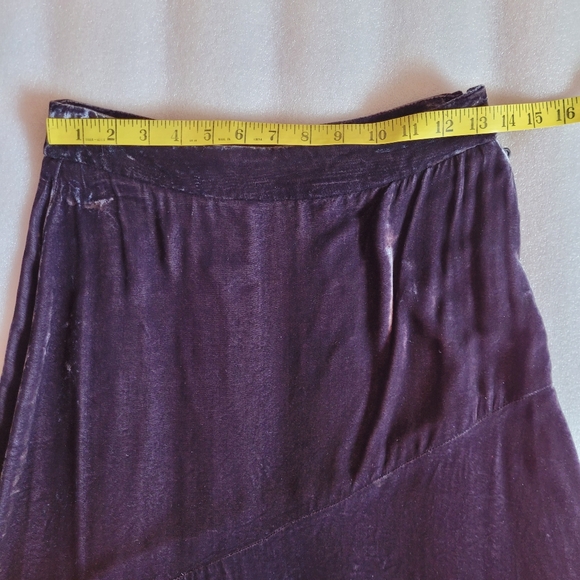 Vintage Jacob silk blend velvet Skirt Purple Size 4 - Picture 7 of 9